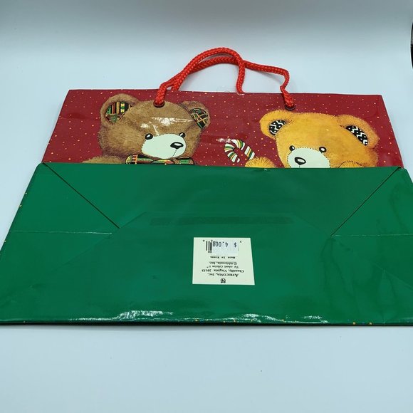 Holiday Teddies Gift Bag - Set of 2 - Picture 2 of 2